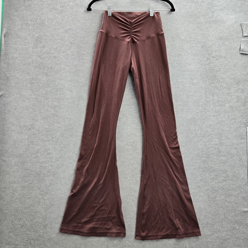 OFFLINE By Aerie Women Pants M Red Real Me Flare Ruched High Rise‎ 31" Inseam